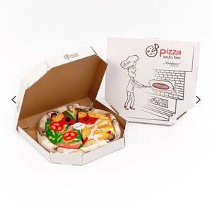 NEW Rainbow socks Pizza Socks Box Mix Pizza ingredient-themed socks 4 Pairs
